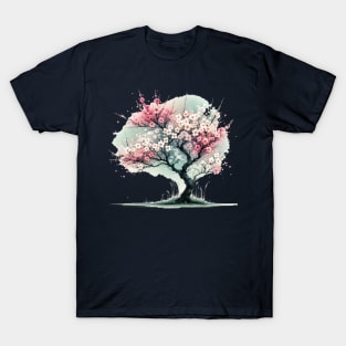 Blossom of Renewal Spring Awakening Illustration T-Shirt